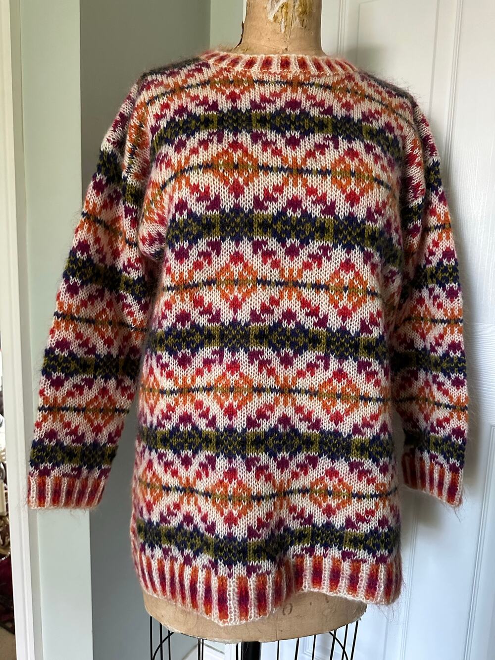 Vintage Jones New York Sport Mohair Blend Sweater Tunic Round Neck Long Sleeve M